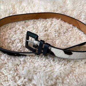 Classiques Entier Black and White Leather Belt